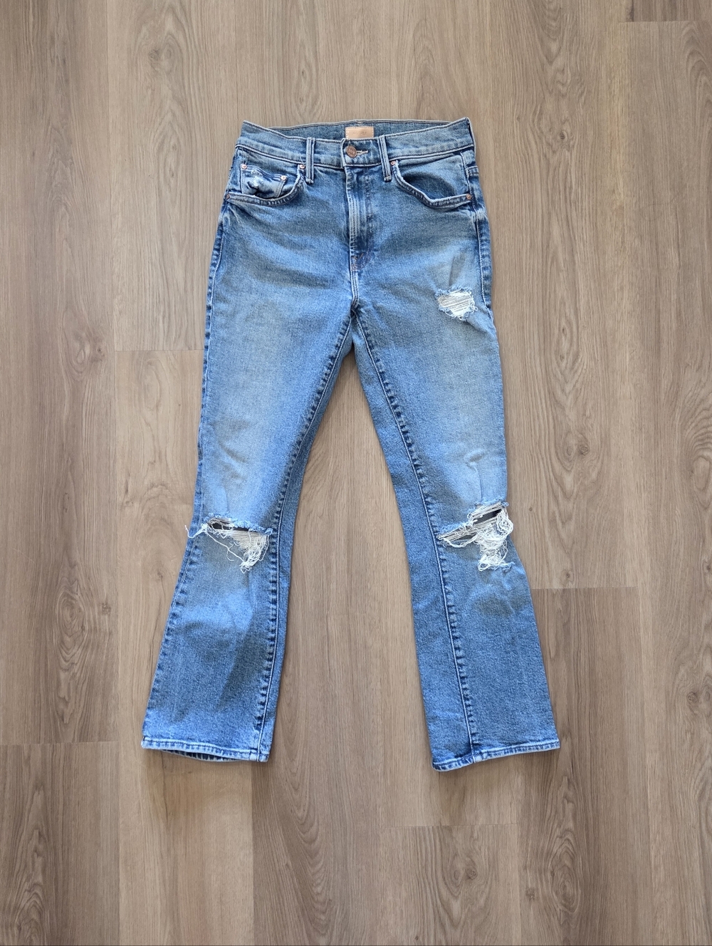 Mother Wmns The Insider Ankle Distressed Jeans 25 Hipster Festival Casual Boho - Picture 2 of 12
